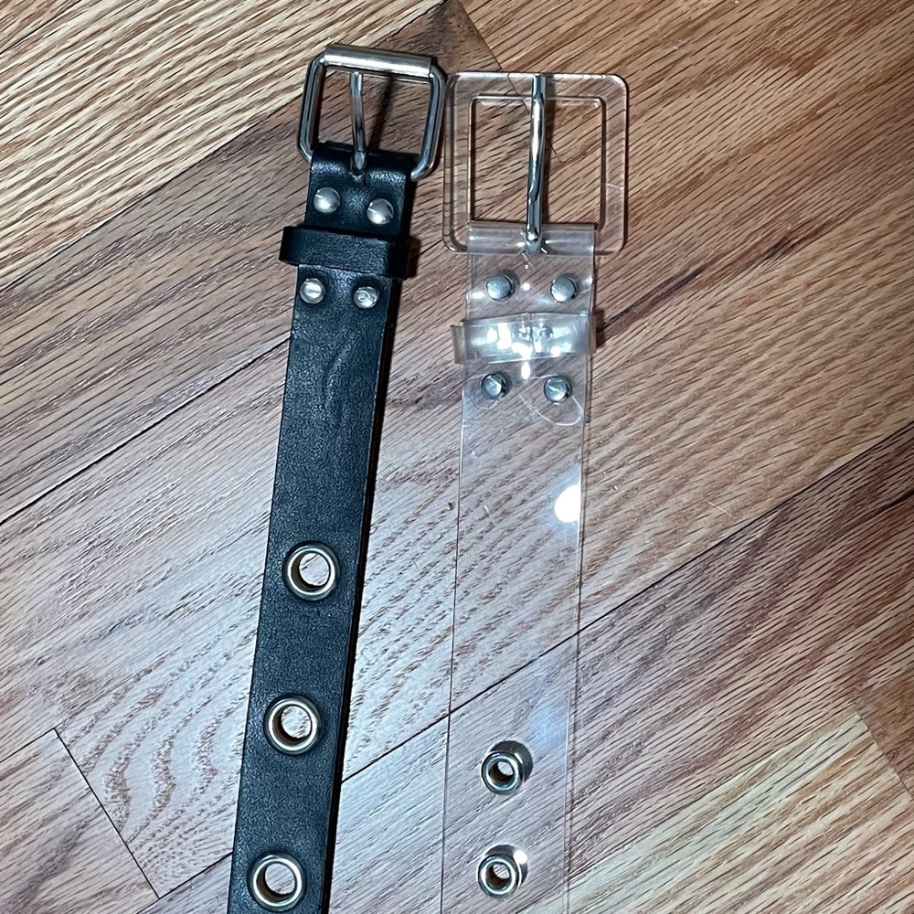 2 Belts. Clear and Black.